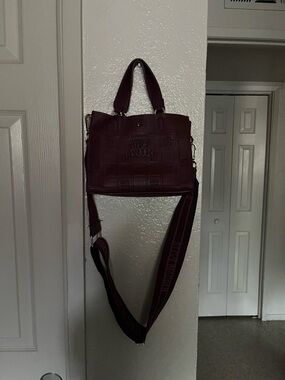 Steve Madden Burgundy Embossed Leather Satchel with Strap
